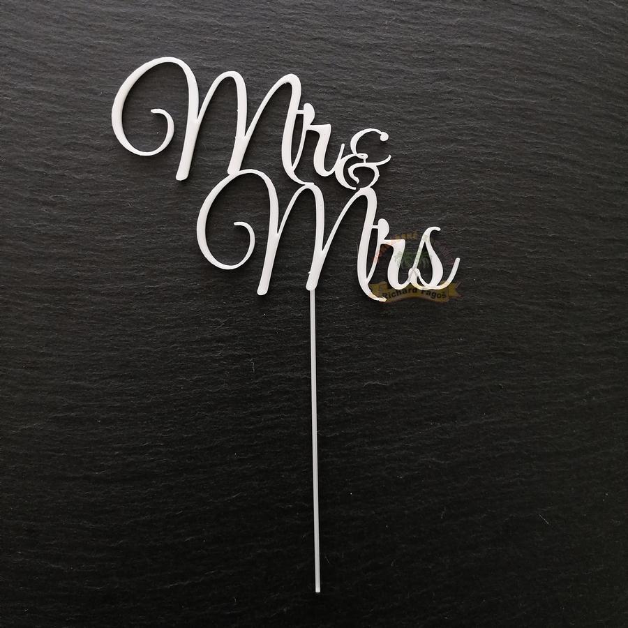 Zápich Mr & Mrs bílý