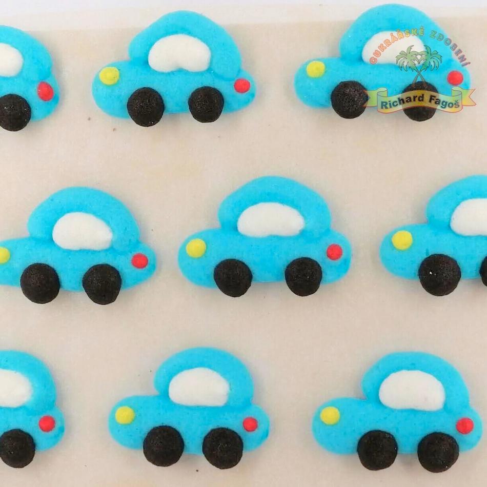 Cukrové dekorace modrá autíčka
