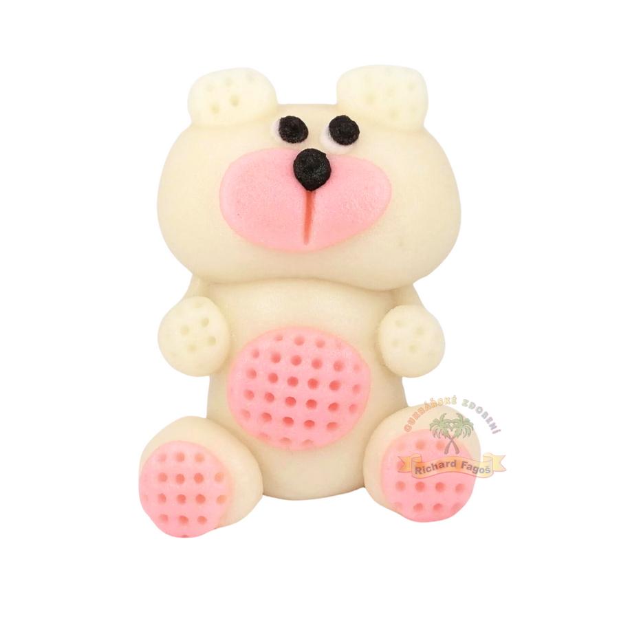Figurka 3D 60g medvídek bílo-růžový